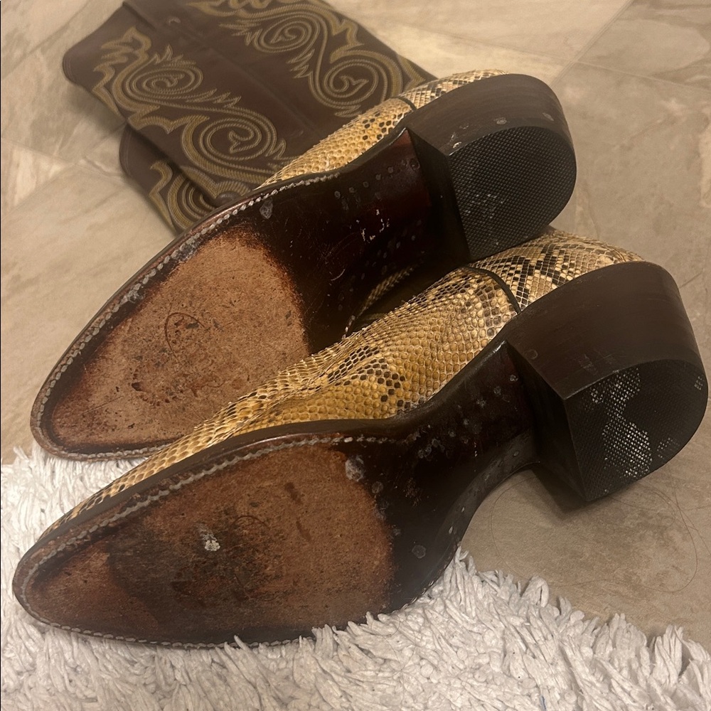 Justin Boots - J4277 - brown leather and snakeskin - Picture 5 of 9